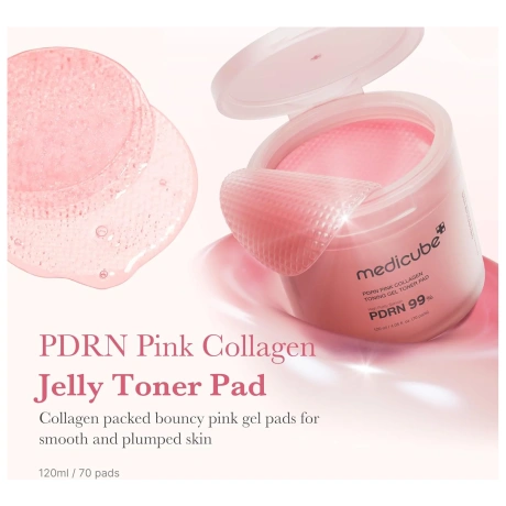 Medicube Pdrn Pink Collagen Toning Gel Toner Pad