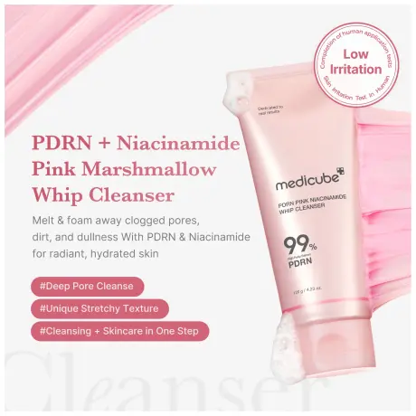 Medicube PDRN Pink Niacineamide Whip Cleanser