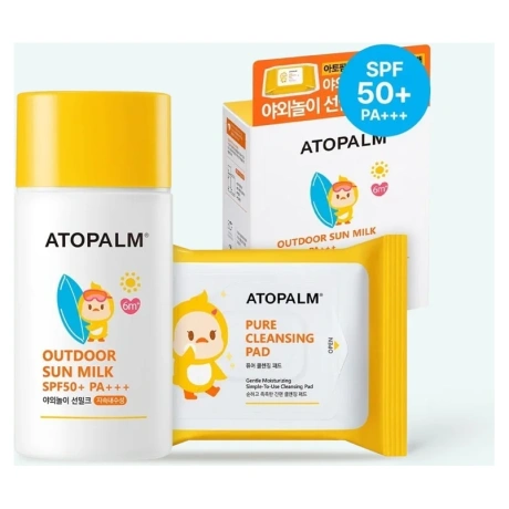 ATOPALM Outdoor Sun Milk SPF50+ Pa+++ Special Set (Outdoor Sun Milk SPF50+ Pa+++ and Pure Cleansing Pad)