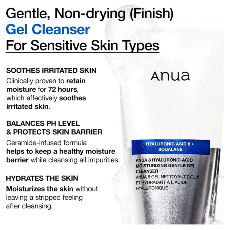 ANUA 8 Hyaluronic Acid Moisturizing Gentle Gel Cleanser