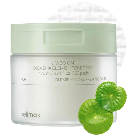 celimax JI WOO GAE Cica BHA Blemish Toner Pad