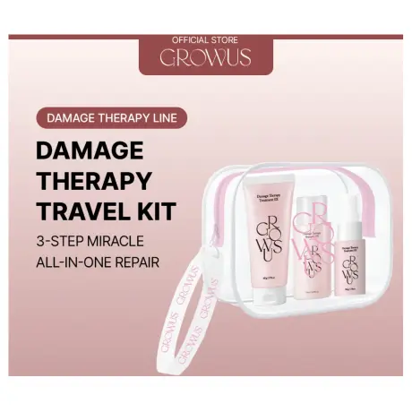 GROWUS Damage Therapy Travel Kit (Shampoo  Treatment  No Wash Treatment)